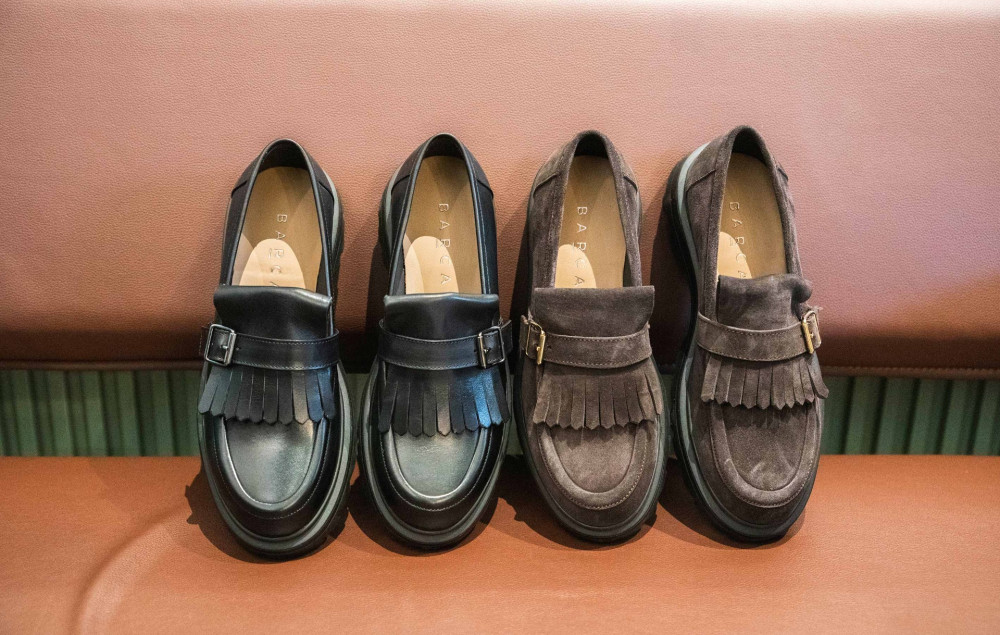 Mocasines tacón 3 cm negro cuero