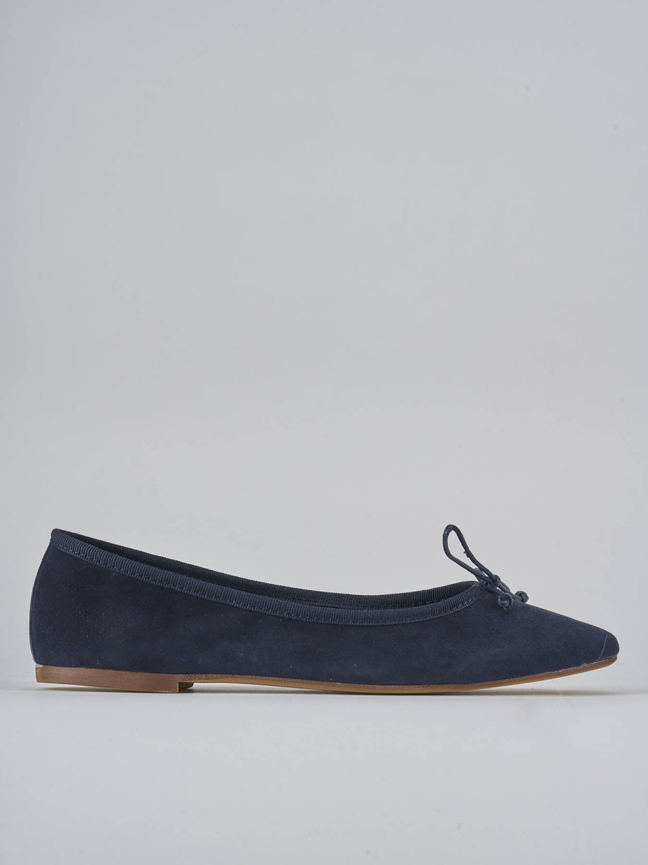 Bailarinas tacón 1 cm azul ante