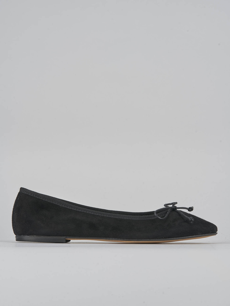 Bailarinas tacón 1 cm negro ante