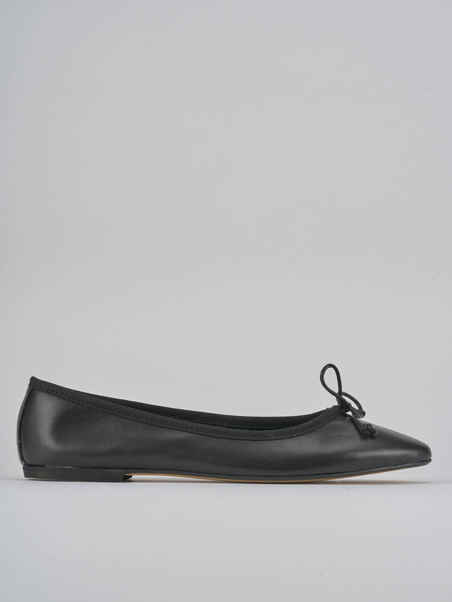 Bailarinas tacón 1 cm negro cuero