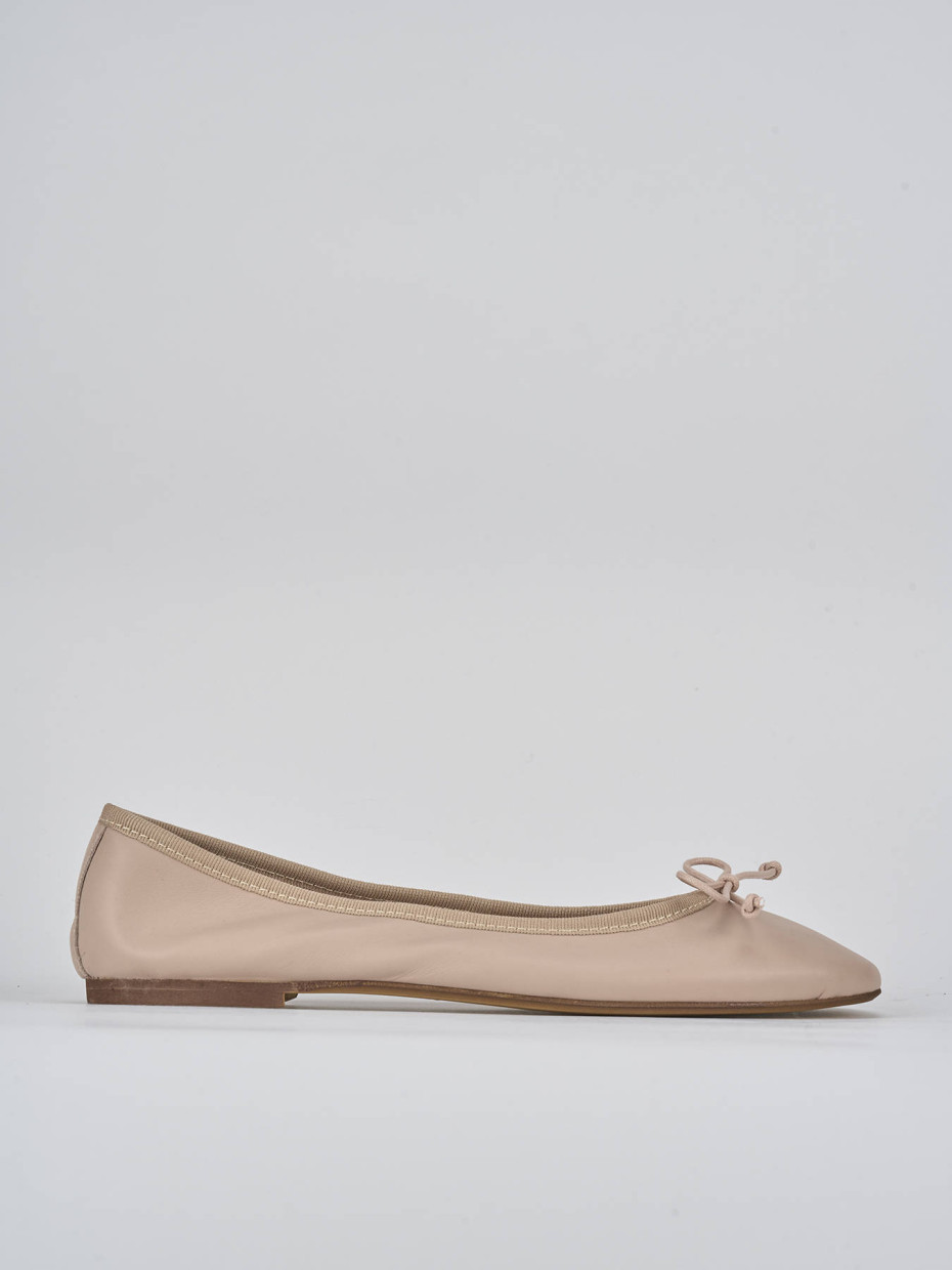 Bailarinas tacón 1 cm rosa cuero