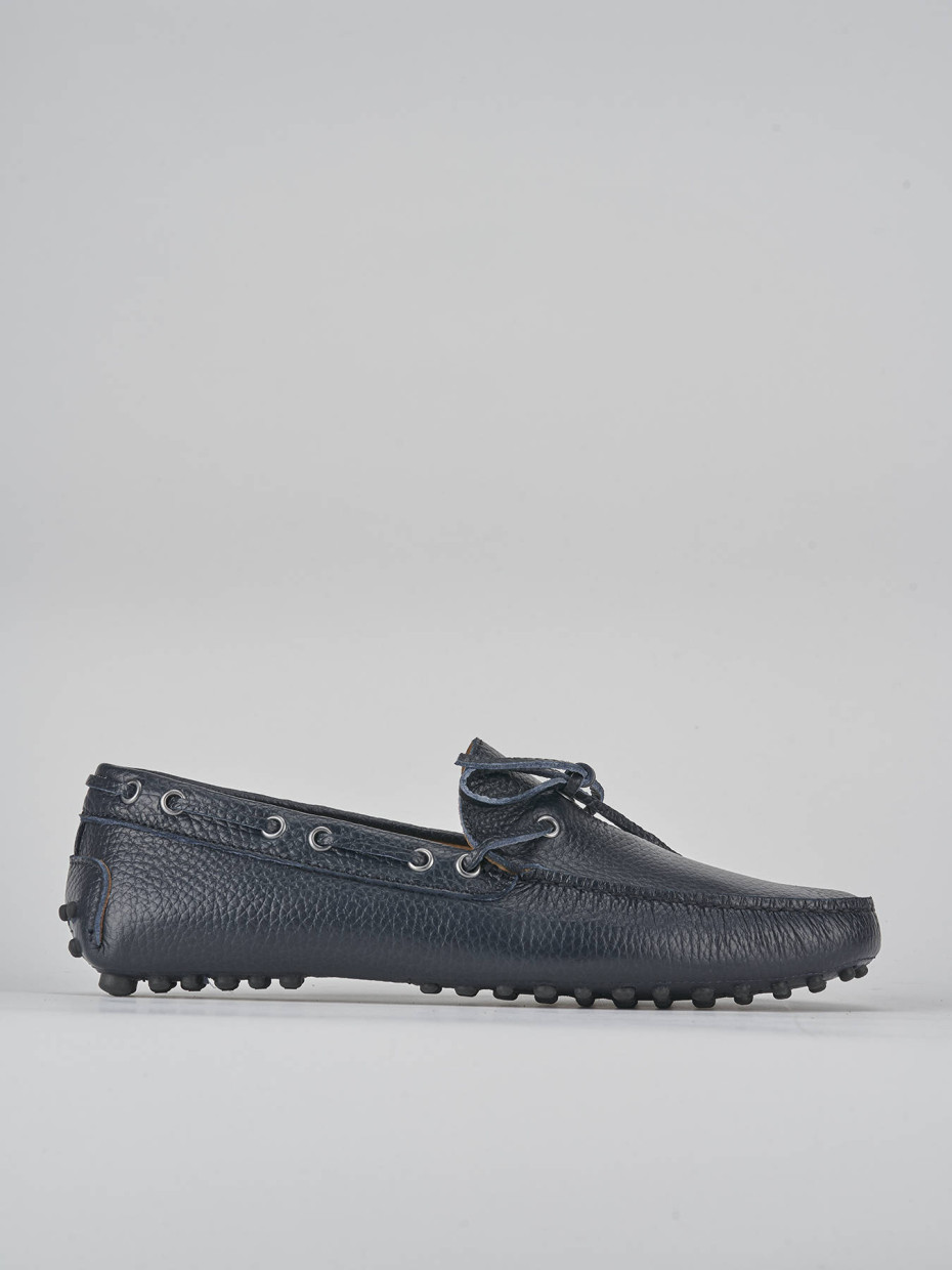 Mocasines azul cuero