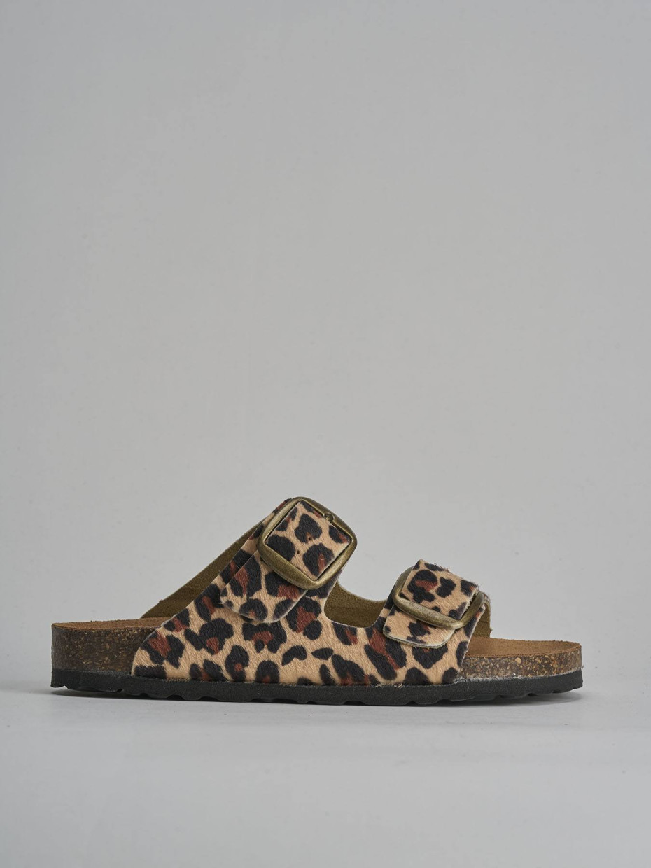 Mules tacón 1 cm multicolor cuero