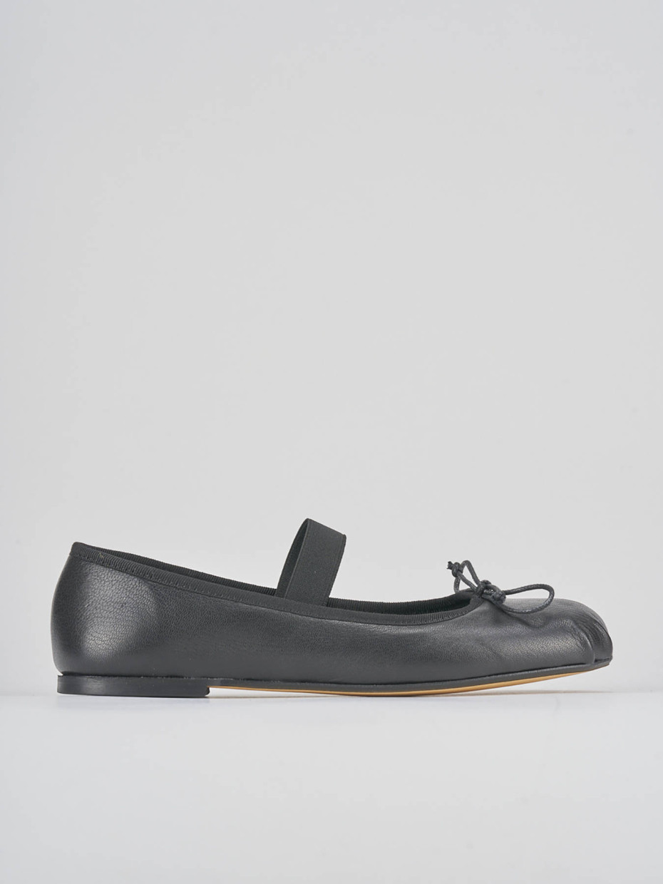 Bailarinas tacón 1 cm negro cuero