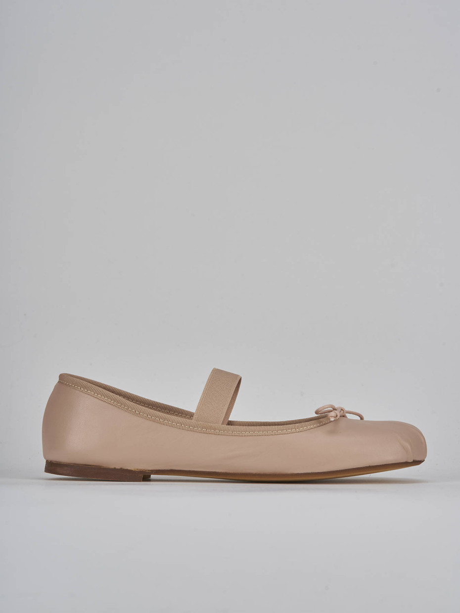 Bailarinas tacón 1 cm rosa cuero