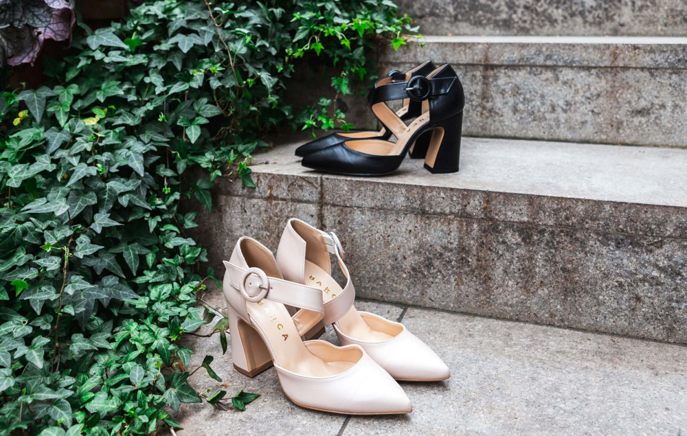 Pumps heel 9 cm beige leather