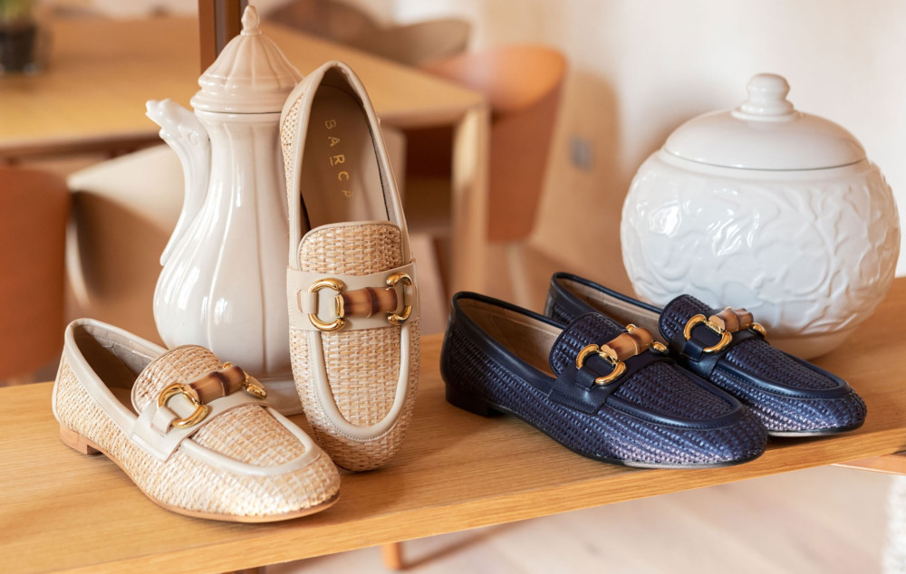 Mocasines tacón 1 cm beis cuero
