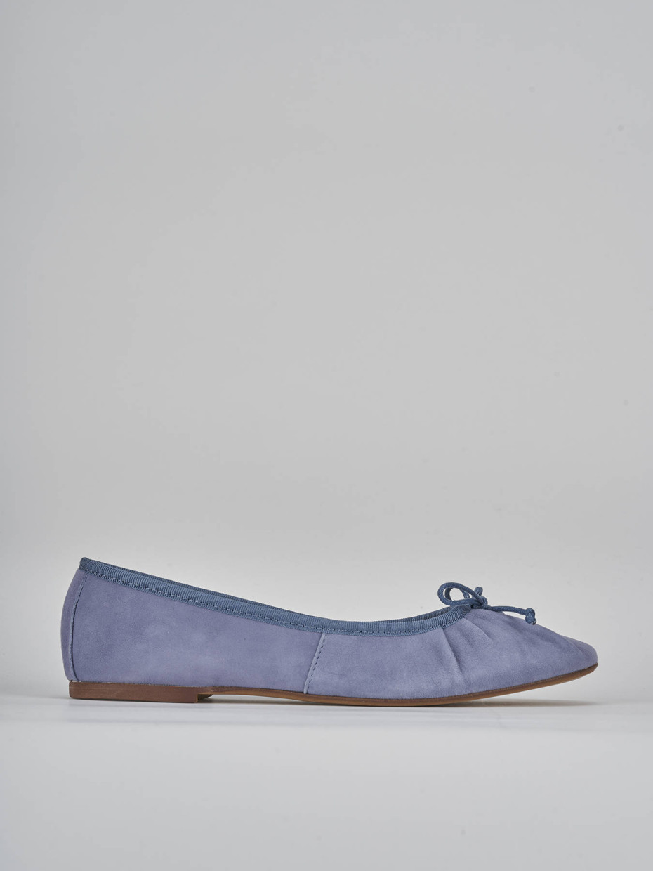 Flat shoes heel 1 cm jeans suede