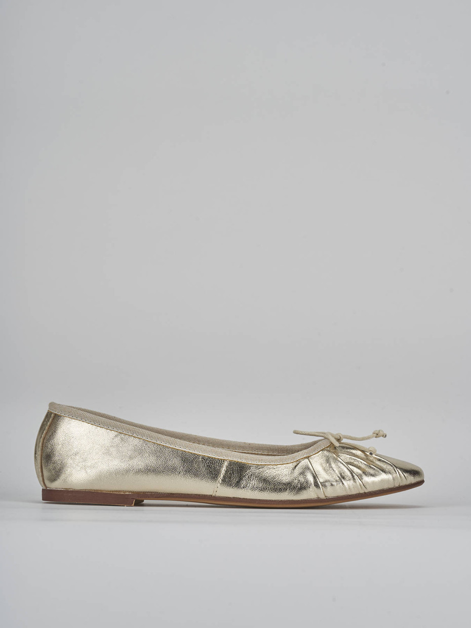 Bailarinas tacón 1 cm oro cuero
