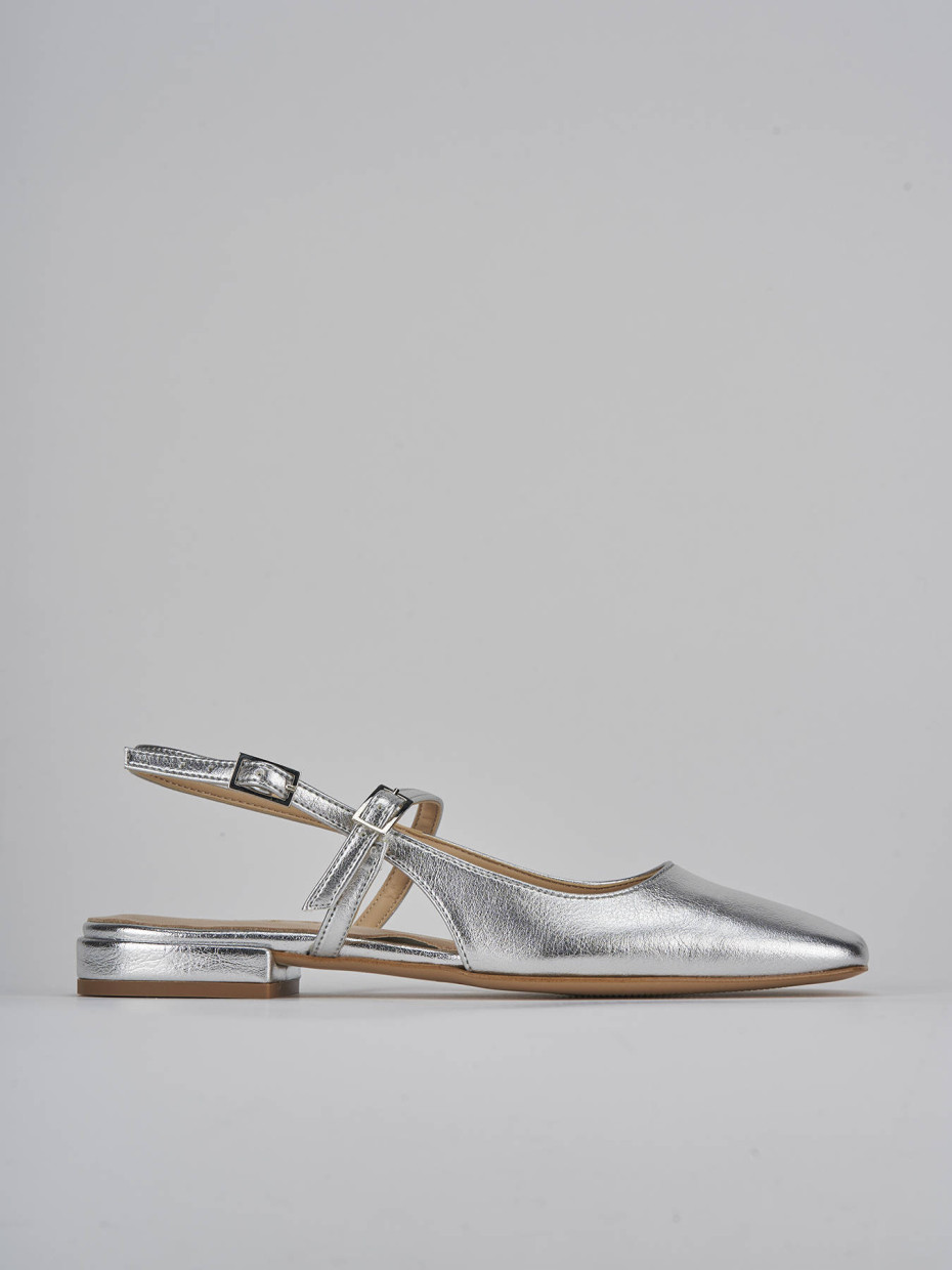 Ballerine tacco 1cm pelle argento