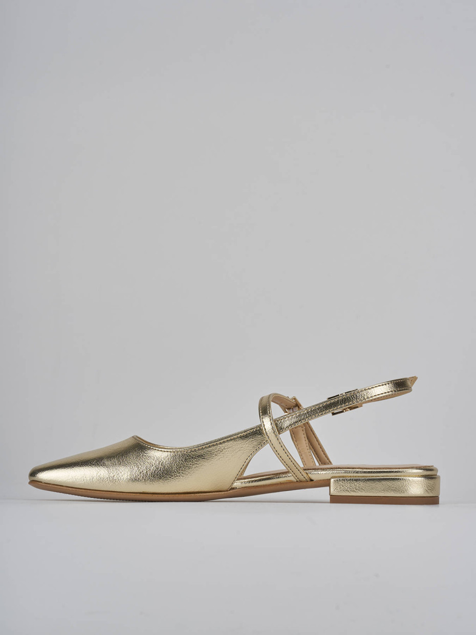 Bailarinas tacón 1 cm oro cuero