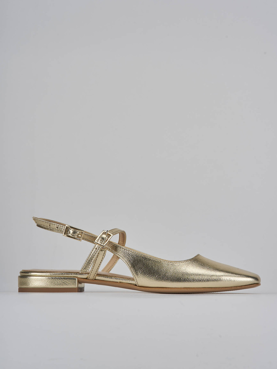 Bailarinas tacón 1 cm oro cuero