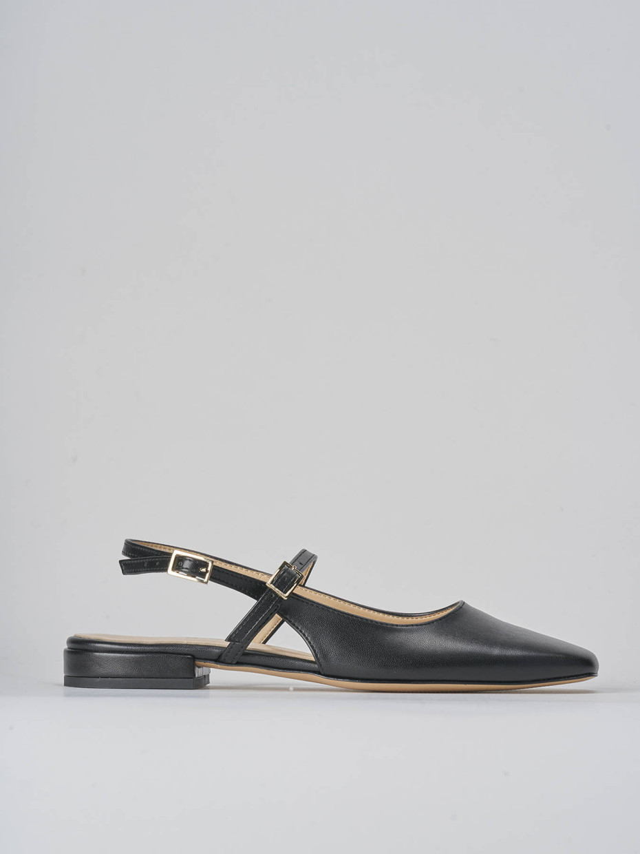 Bailarinas tacón 1 cm negro cuero