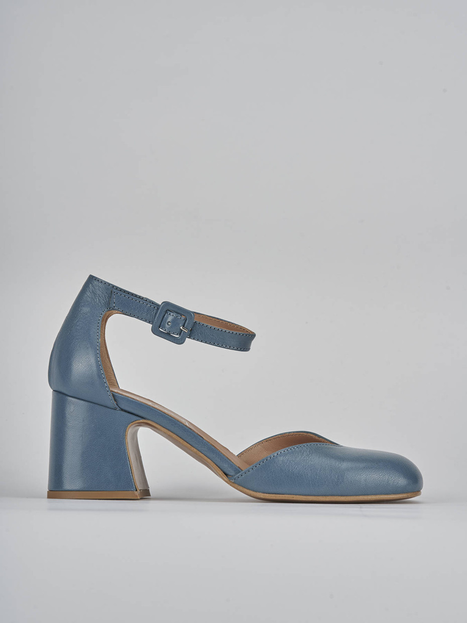 Zapatos de salón tacón 6 cm jeans cuero