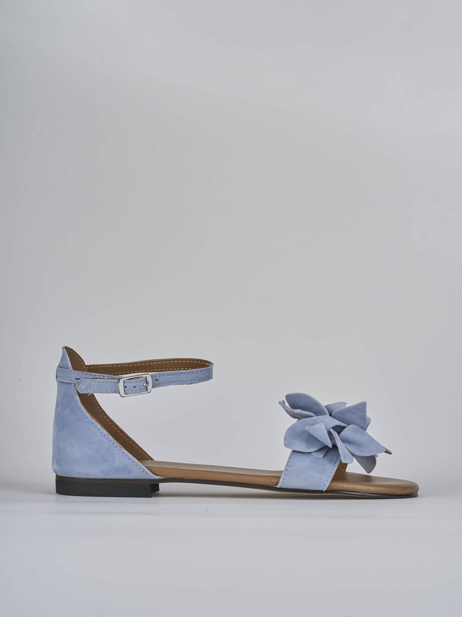 Sandalias de tacón bajo tacón 1 cm jeans ante
