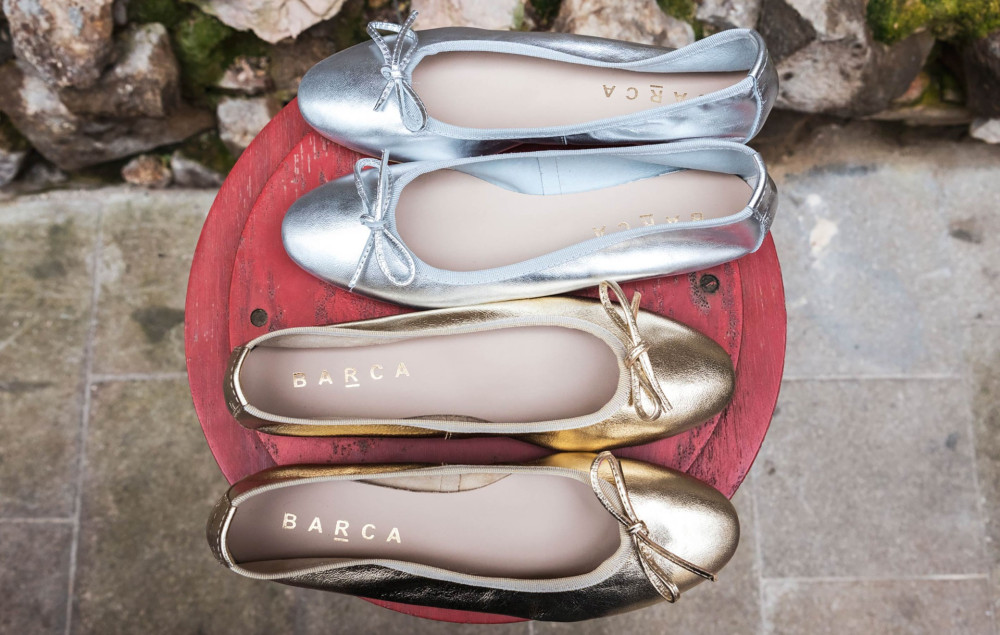 Bailarinas tacón 1 cm plata cuero