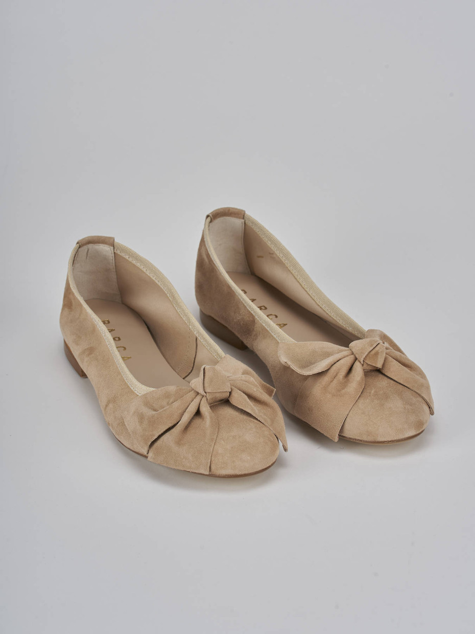 Bailarinas tacón 1 cm marrón ante