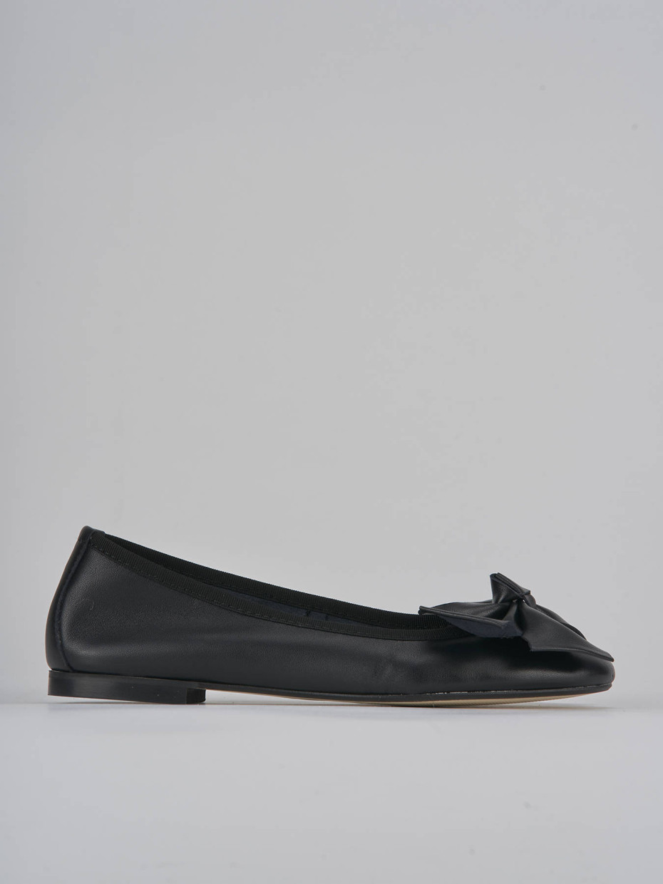 Bailarinas tacón 1 cm negro cuero