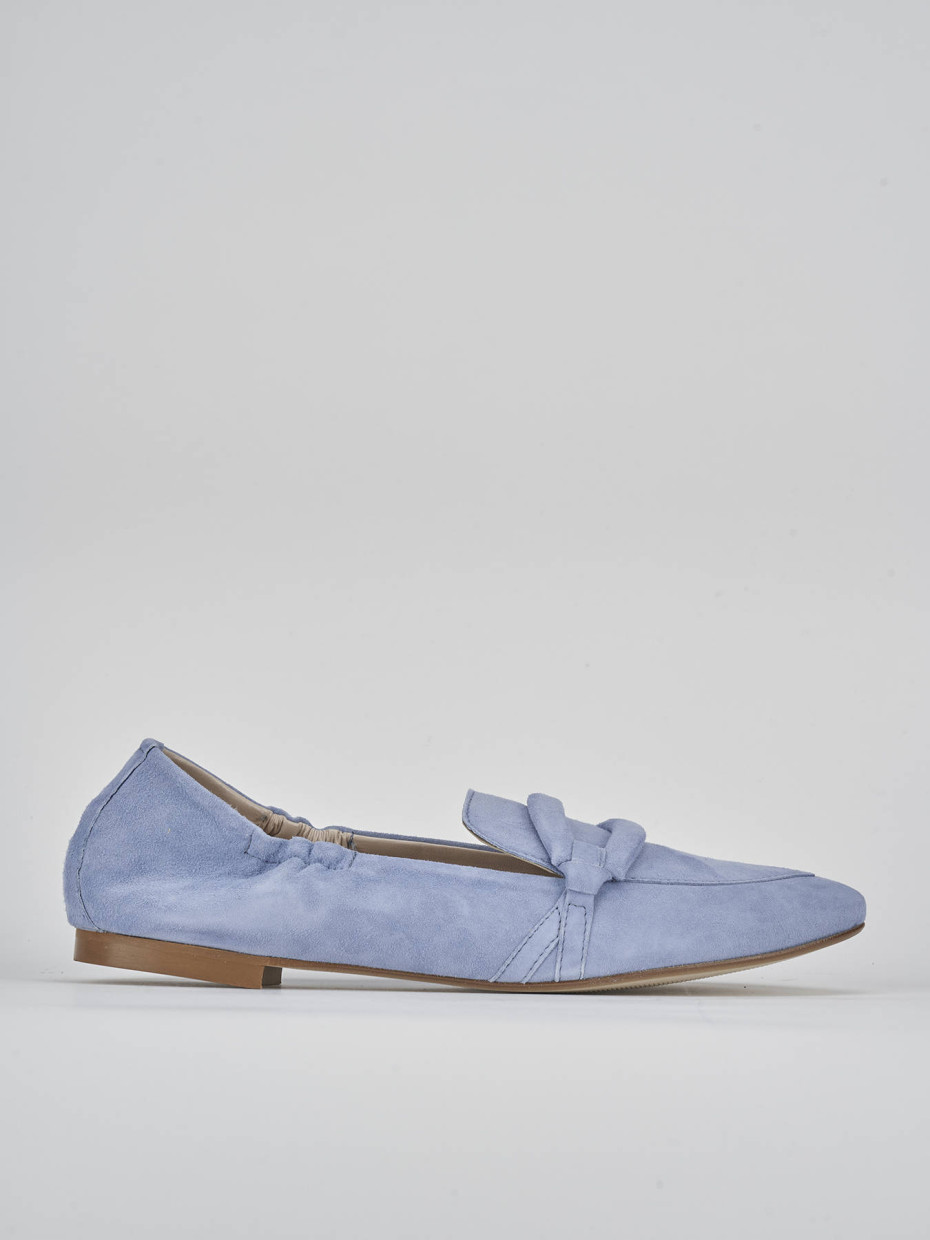 Mocasines tacón 1 cm jeans ante