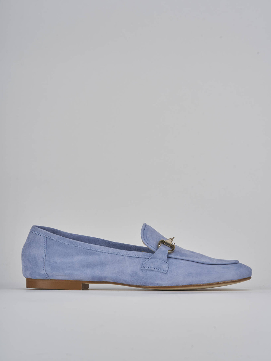 Loafers heel 1 cm jeans suede