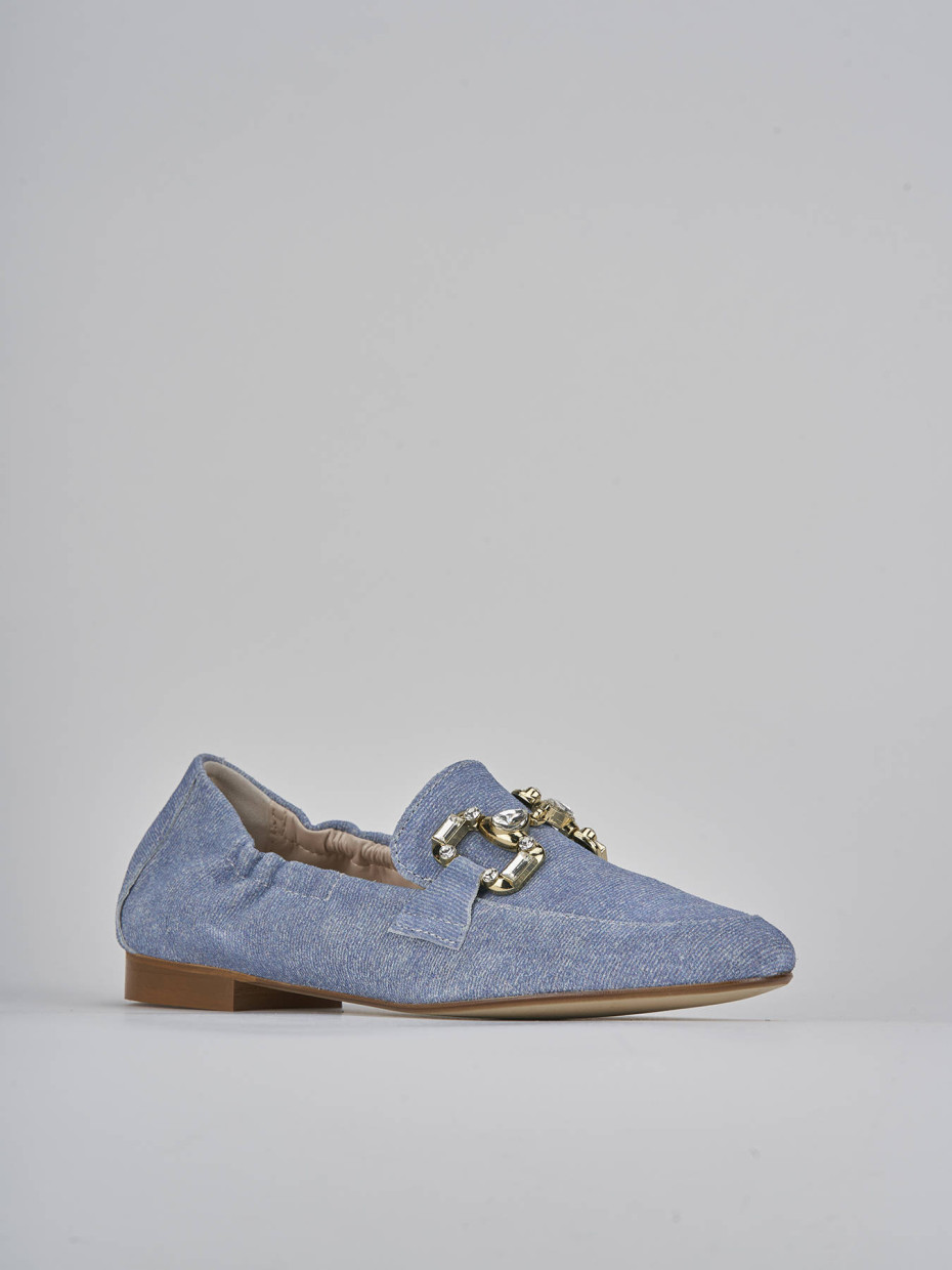 Loafers heel 1 cm jeans suede