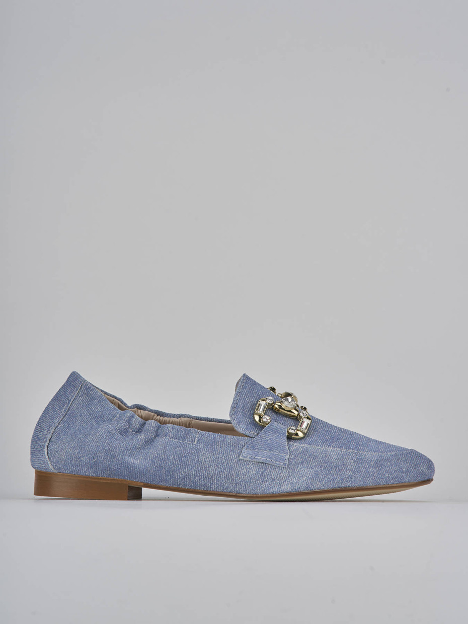 Loafers heel 1 cm jeans suede