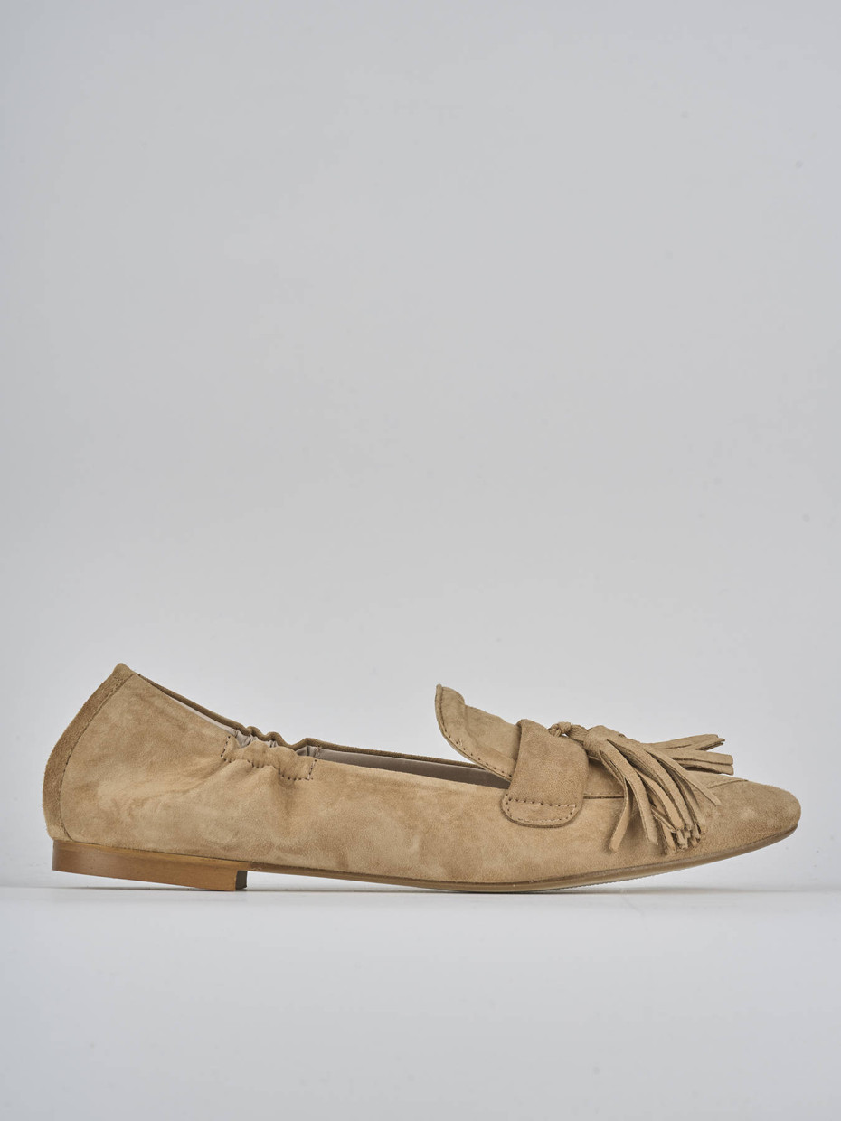 Mocasines tacón 1 cm marrón ante