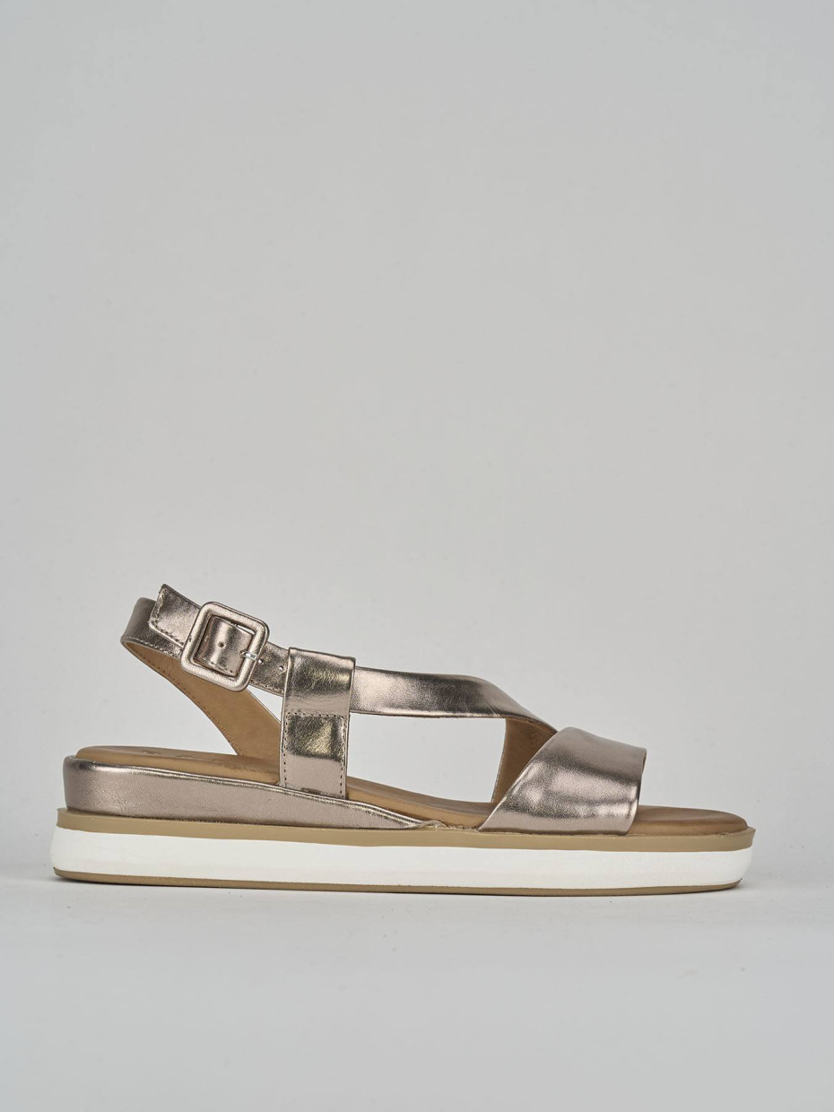 Wedge heels heel 3 cm silver leather