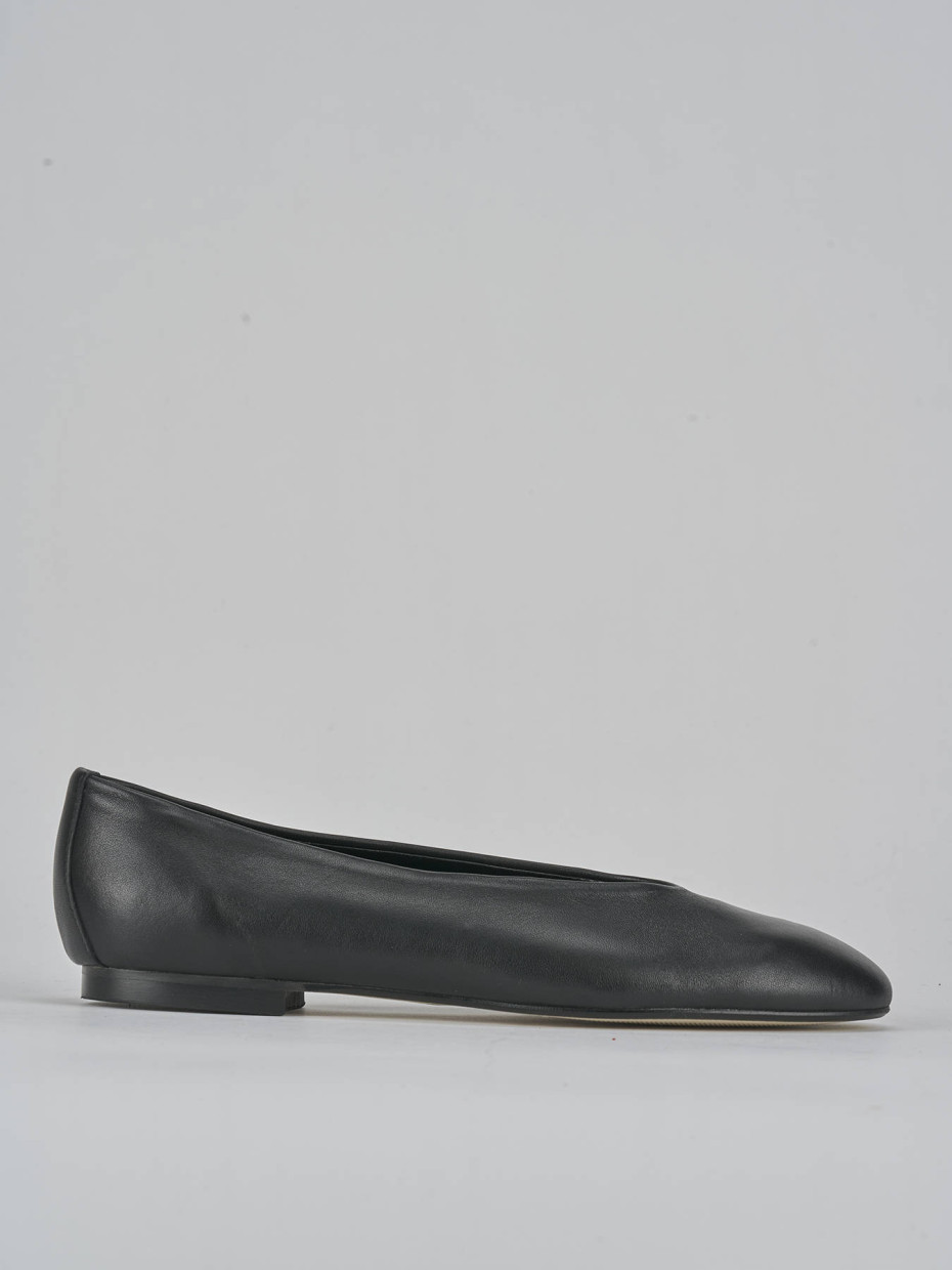 Bailarinas tacón 1 cm negro cuero