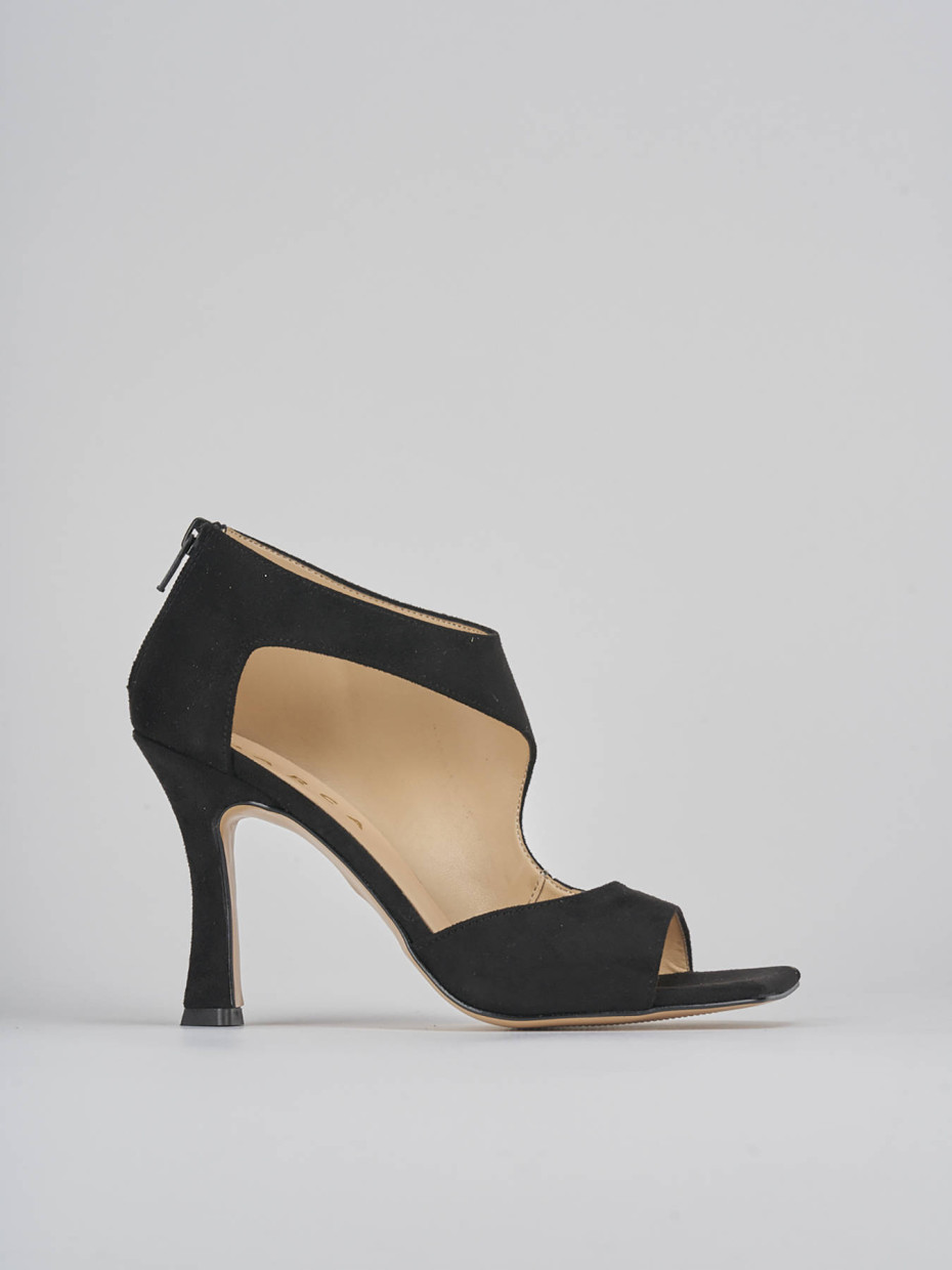 Sandalias de tacón alto tacón 9 cm negro ante