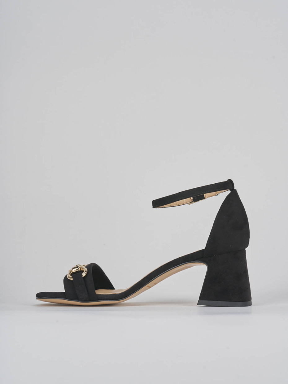 Sandalias de tacón alto tacón 6 cm negro ante
