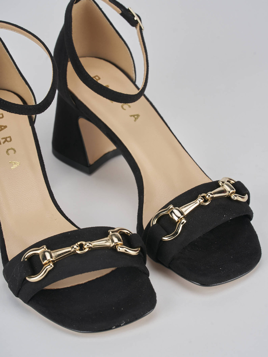 Sandalias de tacón alto tacón 6 cm negro ante