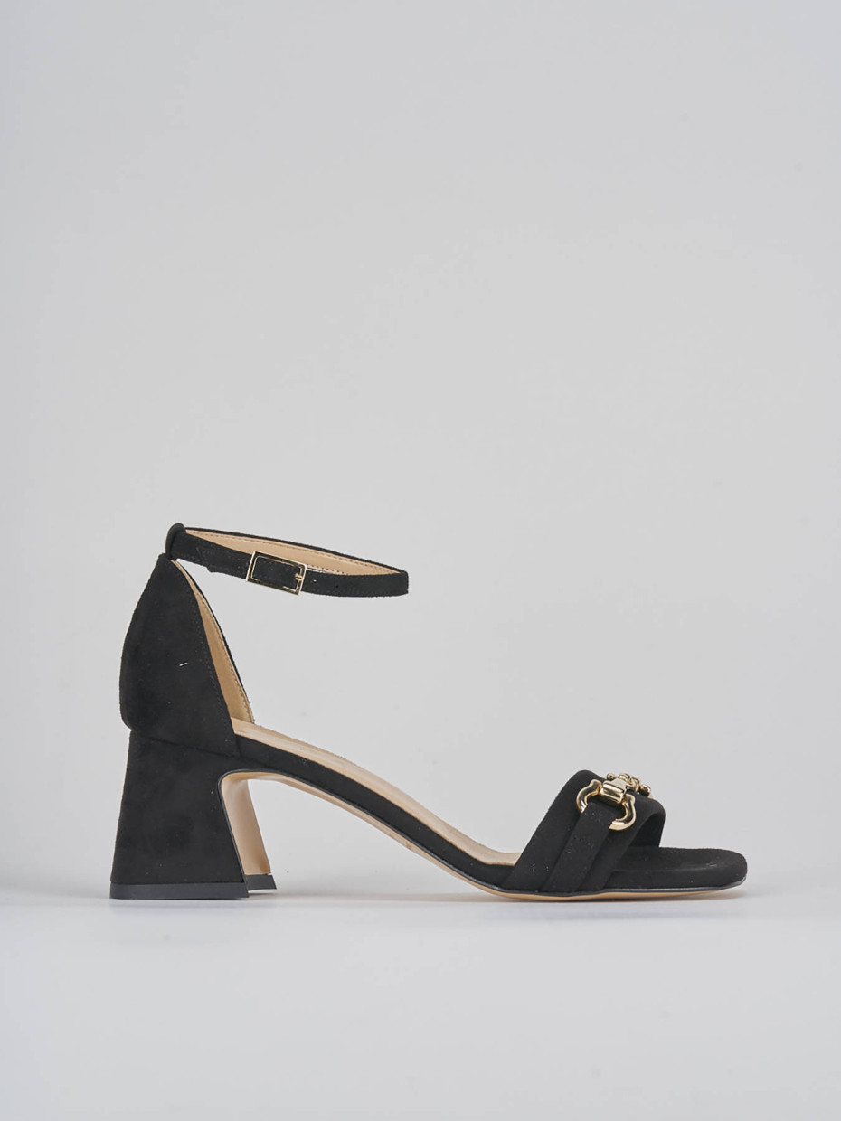 Sandalias de tacón alto tacón 6 cm negro ante