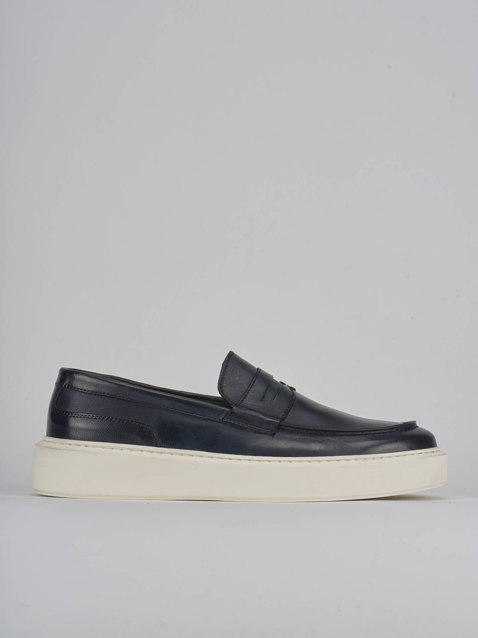 Loafers blu leather