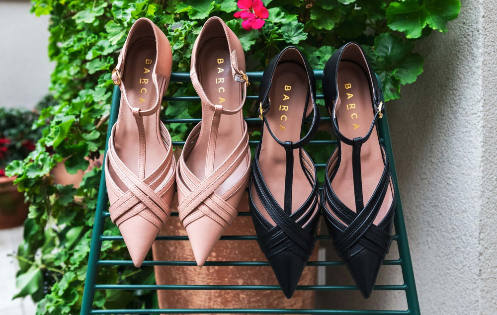 Zapatos de salón tacón 5 cm negro cuero