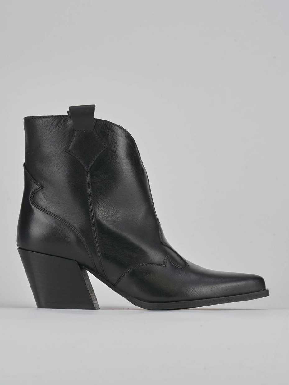 Stivaletti tacco 8cm pelle nero