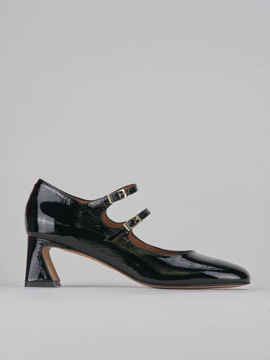 Zapatos de salón tacón 5 cm negro cuero
