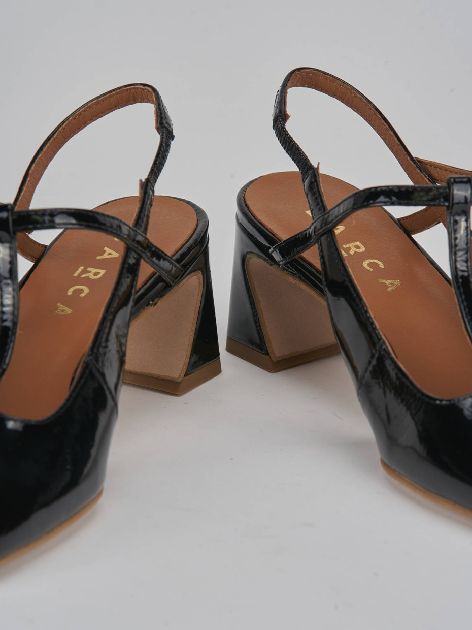 Slingback heel 5 cm black leather