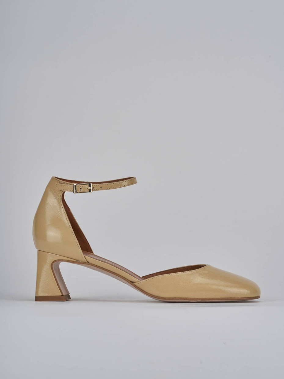Décolleté tacco 5cm pelle marrone