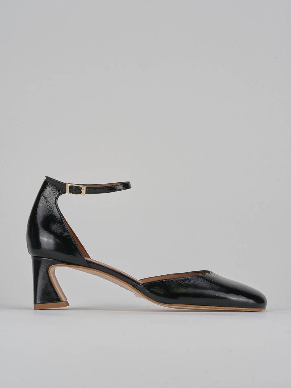Zapatos de salón tacón 5 cm negro cuero