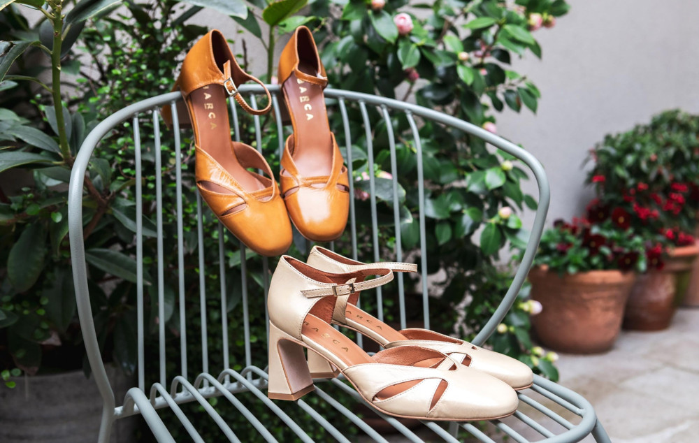 Zapatos de salón tacón 7 cm marrón cuero