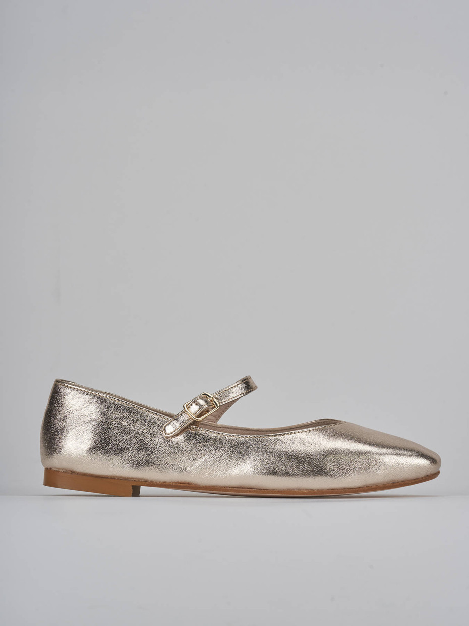 Bailarinas tacón 1 cm oro laminado