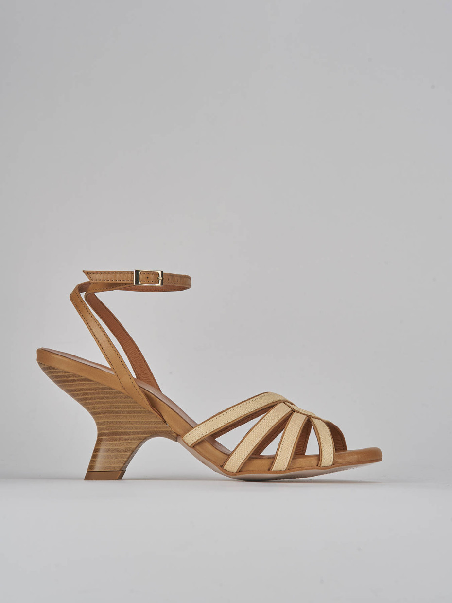 Sandalias de tacón alto tacón 8 cm marrón cuero