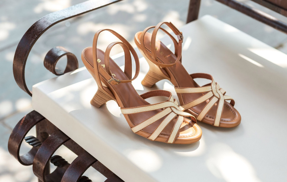 Sandalias de tacón alto tacón 8 cm marrón cuero