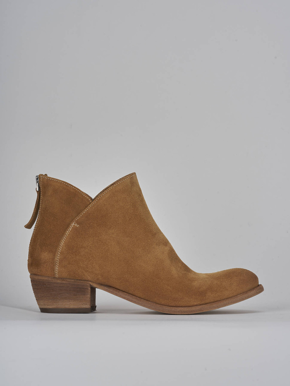 Botines de tacón alto tacón 5 cm marrón ante