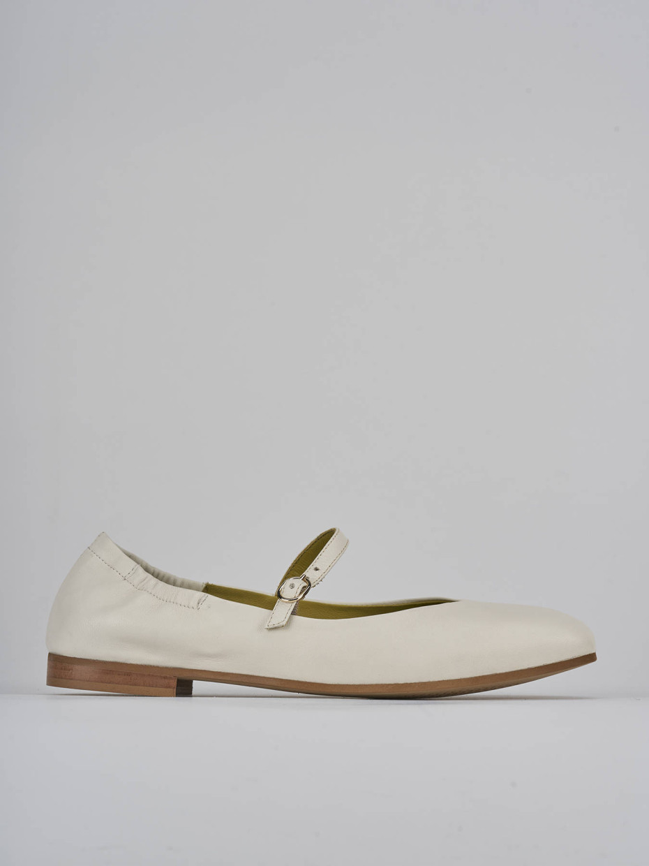 Bailarinas tacón 1 cm beis cuero