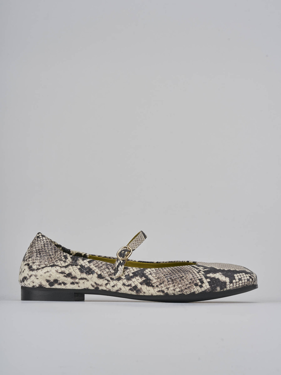 Bailarinas tacón 1 cm beis cuero