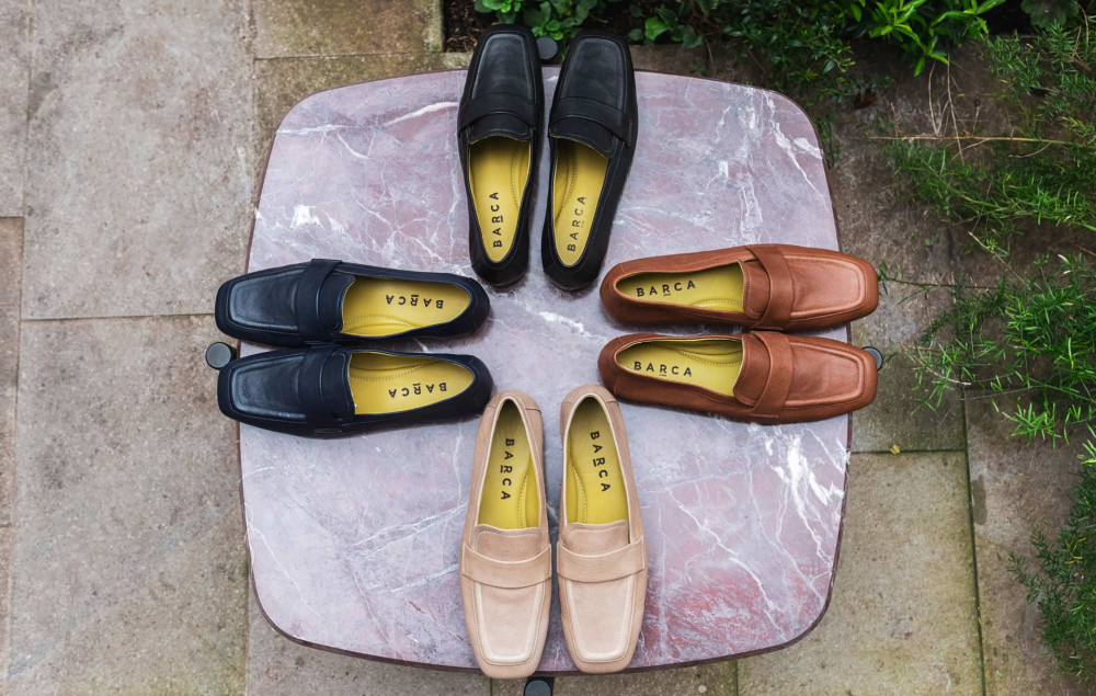 Mocasines tacón 1 cm beis cuero
