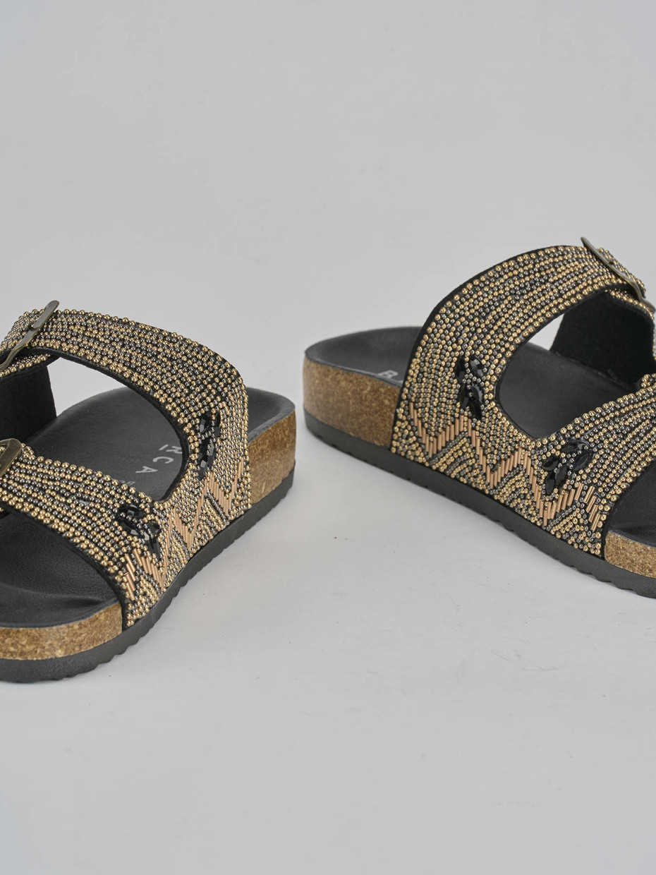 Mules tacón 1 cm negro cuero