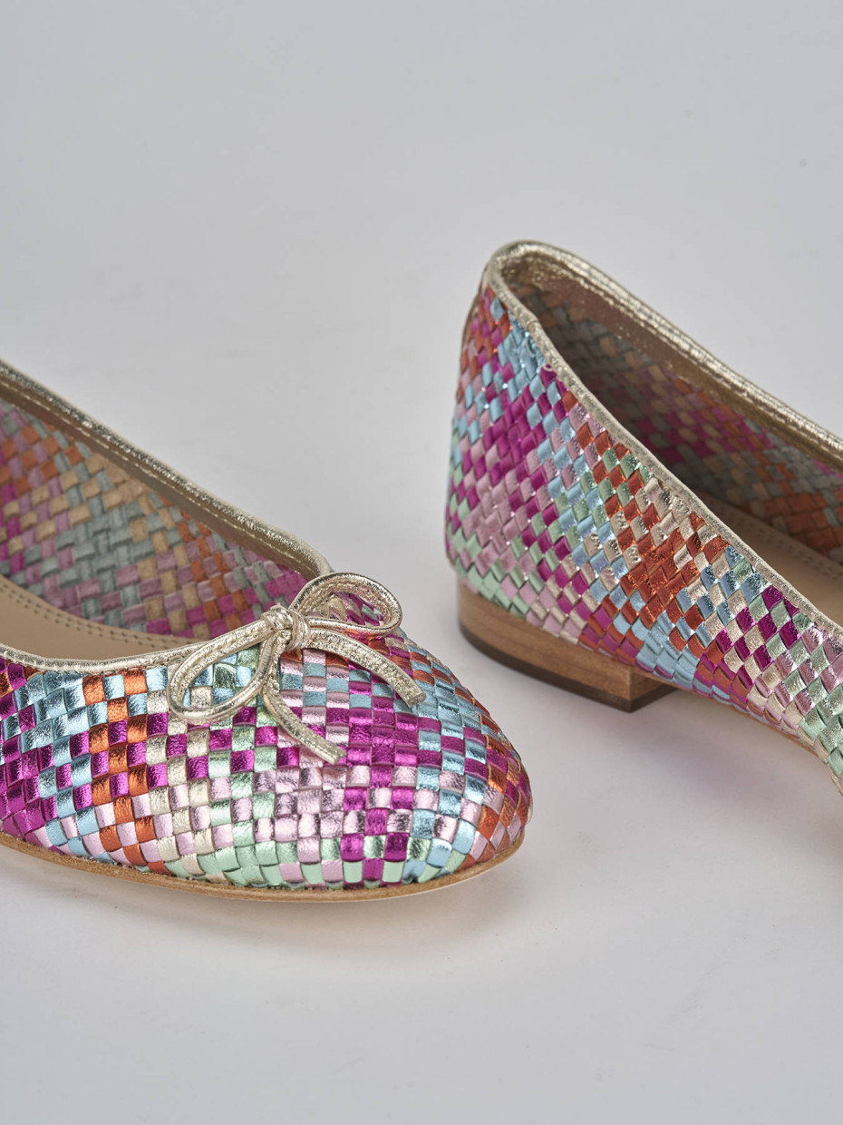 Bailarinas tacón 1 cm multicolor cuero